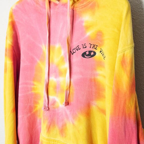 Pink Dolphin Tie Dye Graphic Hoodie Pink Yellow Large Streetstyle - Picture 4 of 8